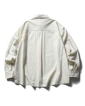Stripe Design Oversize Long Sleeve Shirt N0639