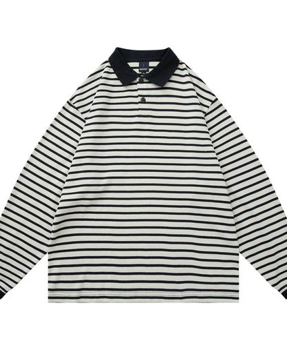 【OUTLET/即納】Border Loose Long Sleeve Shirt N0939