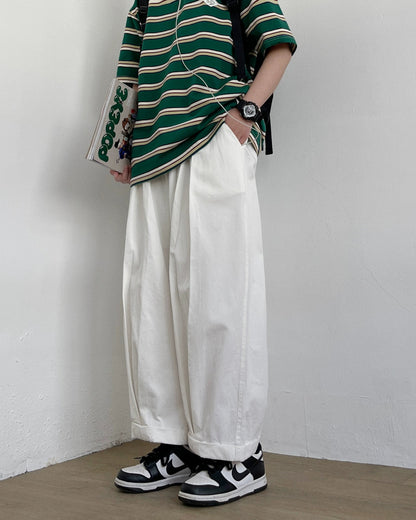 Wide Silhouette Pleats Pants N0713