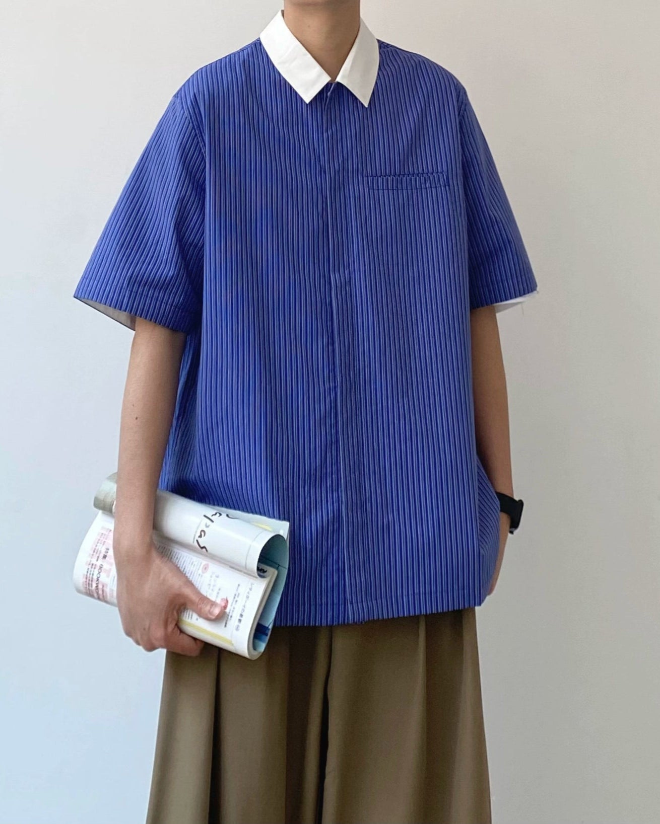 Minimal Stripe Bicolor Shirt N0820