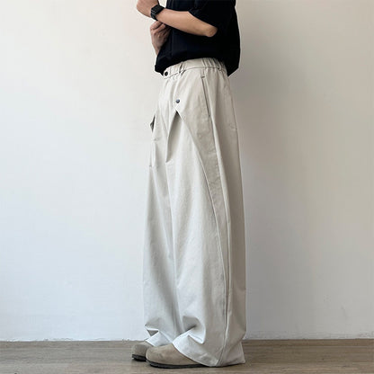 Balloon Silhouette Tuck Design Wide Pants N1065
