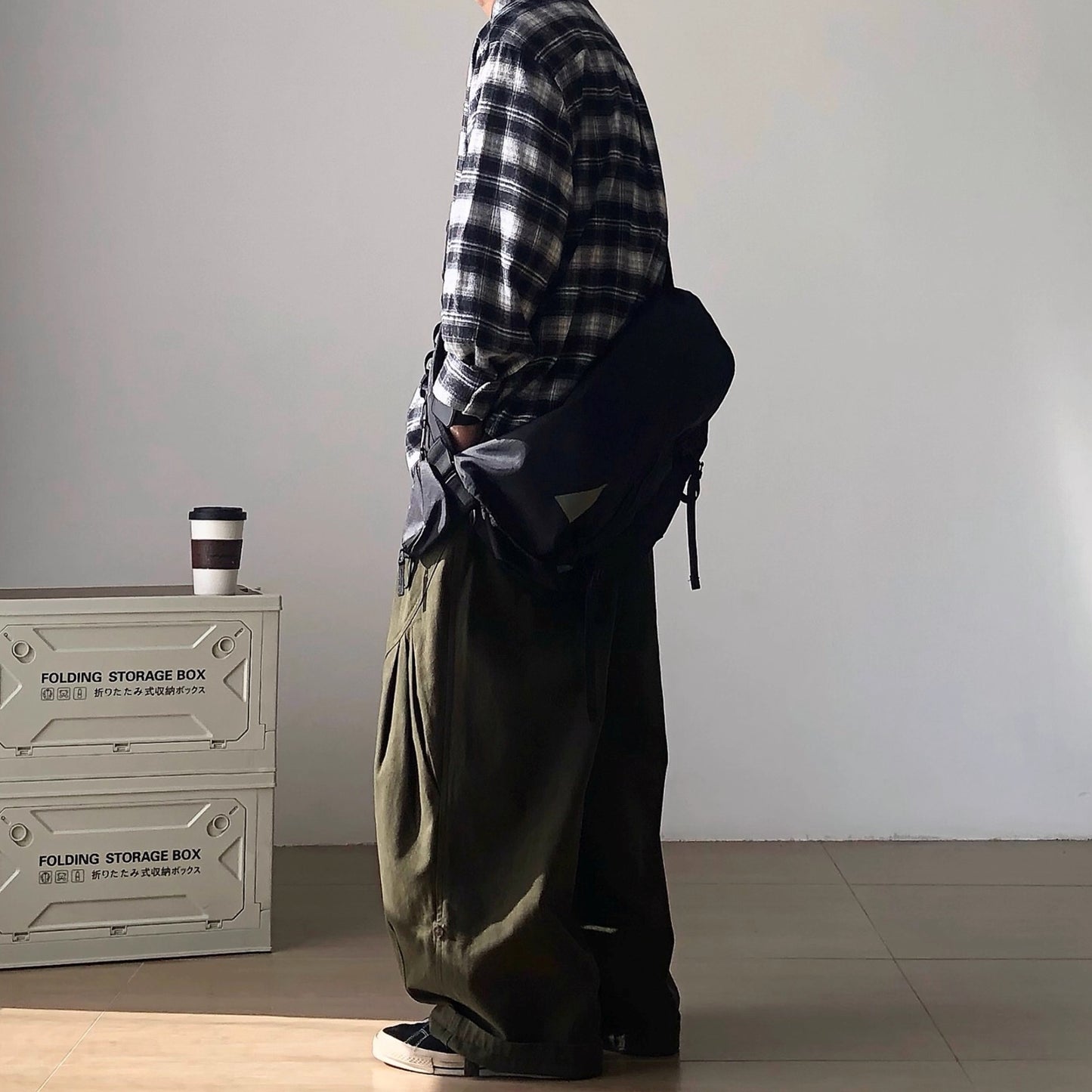 Check Casual Silhouette Long Sleeve Shirt N1000