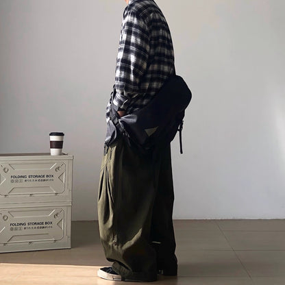 Check Casual Silhouette Long Sleeve Shirt N1000