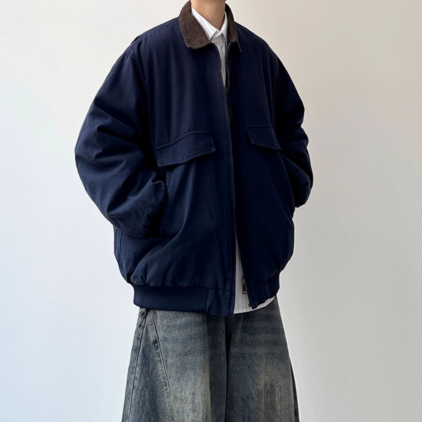 Corduroy Collar Relaxed Silhouette Jacket N0984