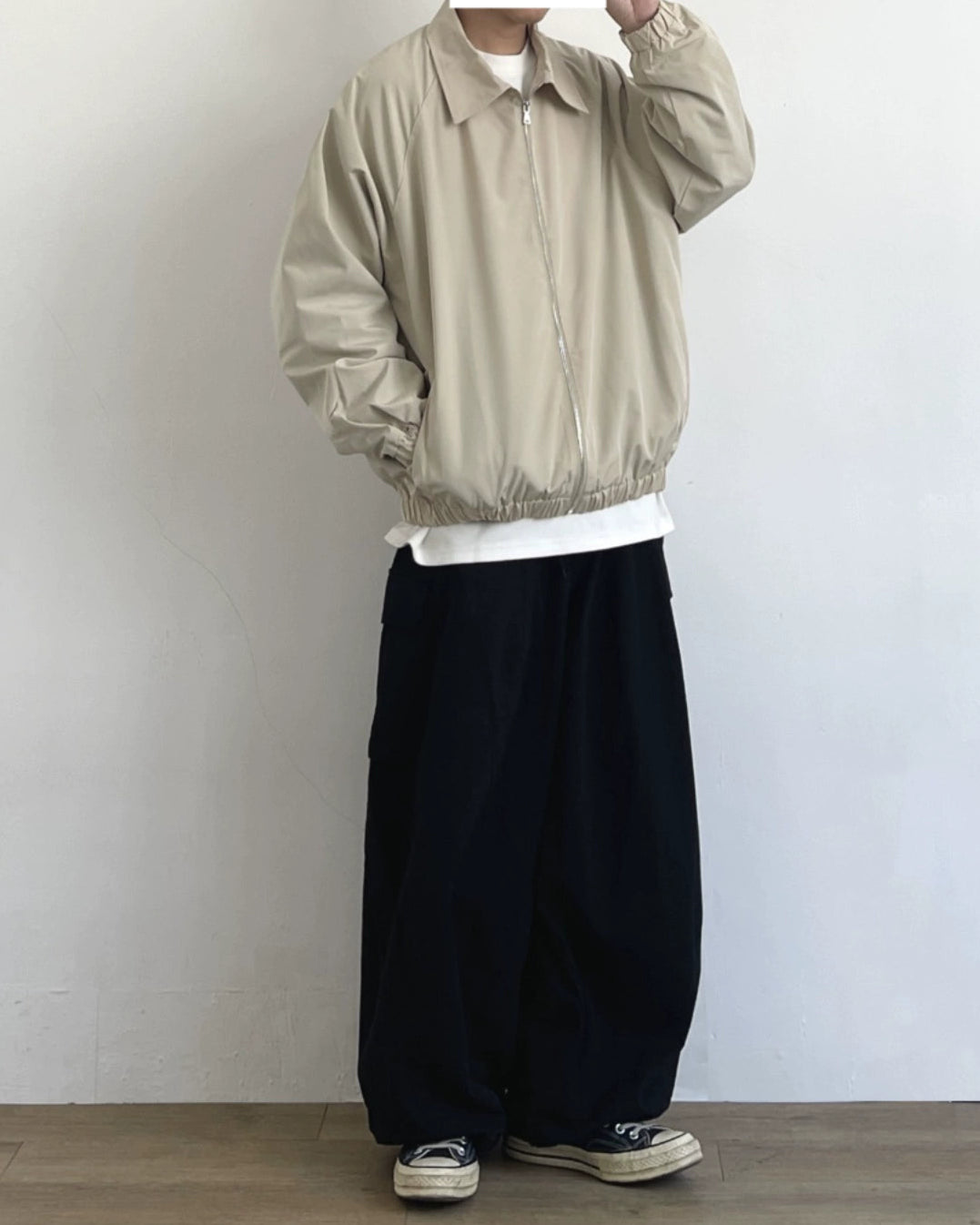 Minimal Design Zip Blouson N0693