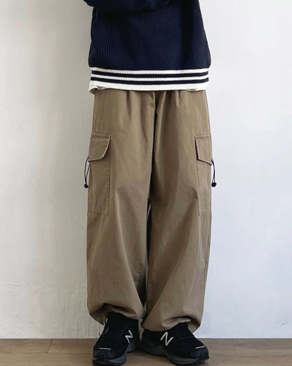 Retro Wide-Leg Drawstring Pants N0690