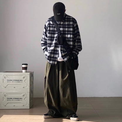 Check Casual Silhouette Long Sleeve Shirt N1000