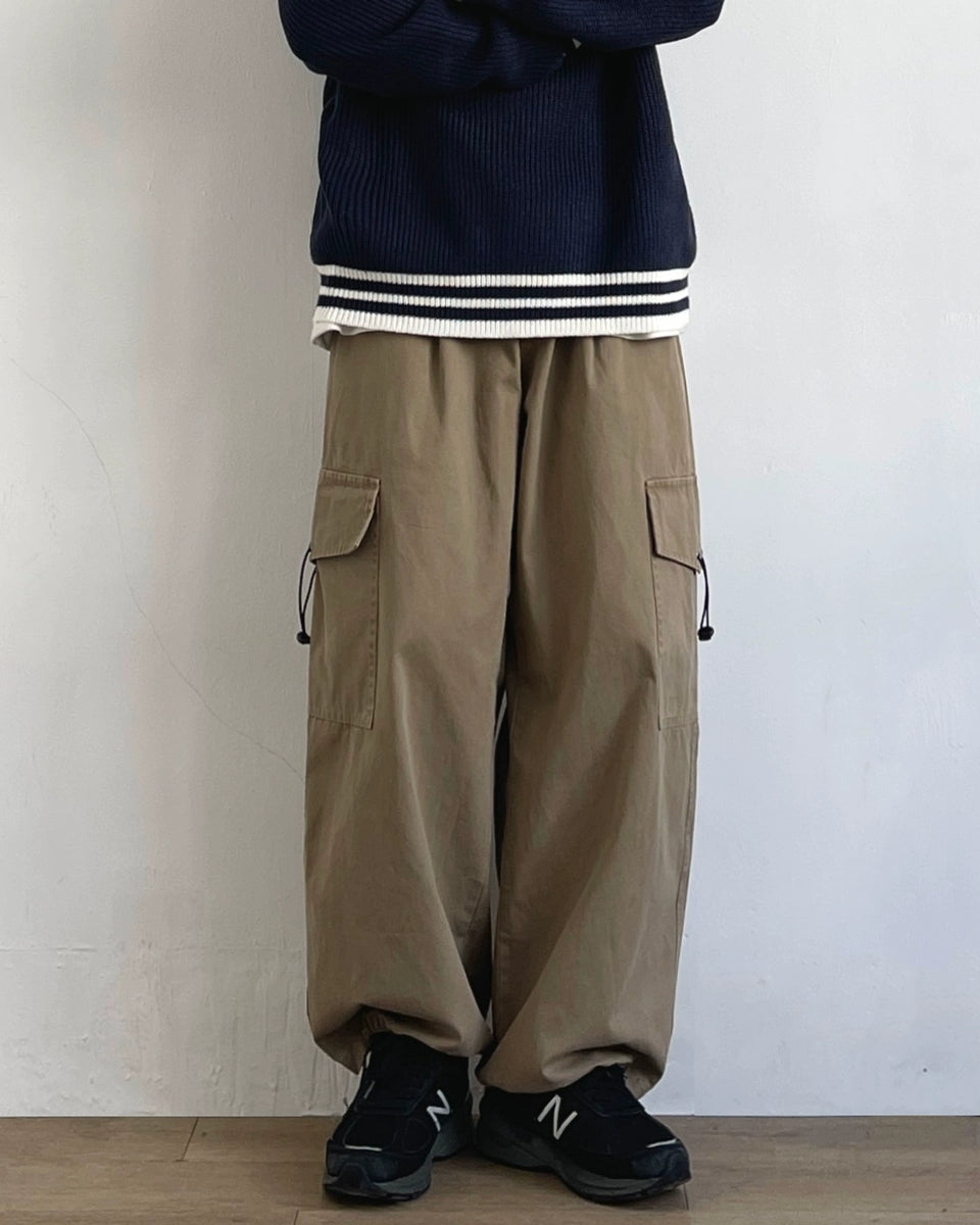 Retro Wide-Leg Drawstring Pants N0690