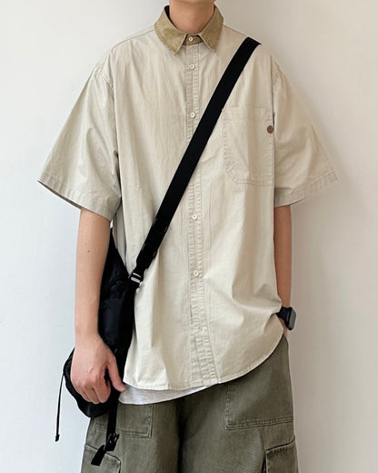 American Retro Contrast Shirt N0804