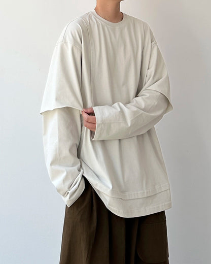 Layered Sleeve Over T-shirt N0931