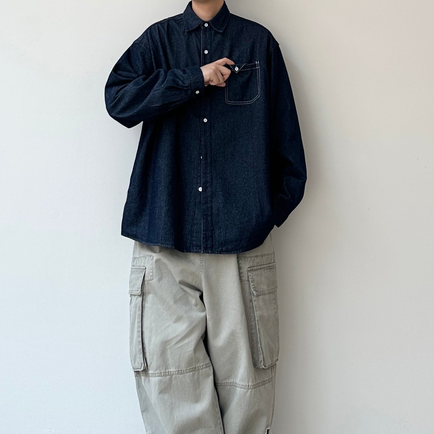 Dark Denim Oversized Shirt N0951