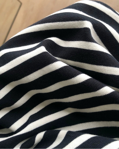 Border Loose Long Sleeve Shirt N0939