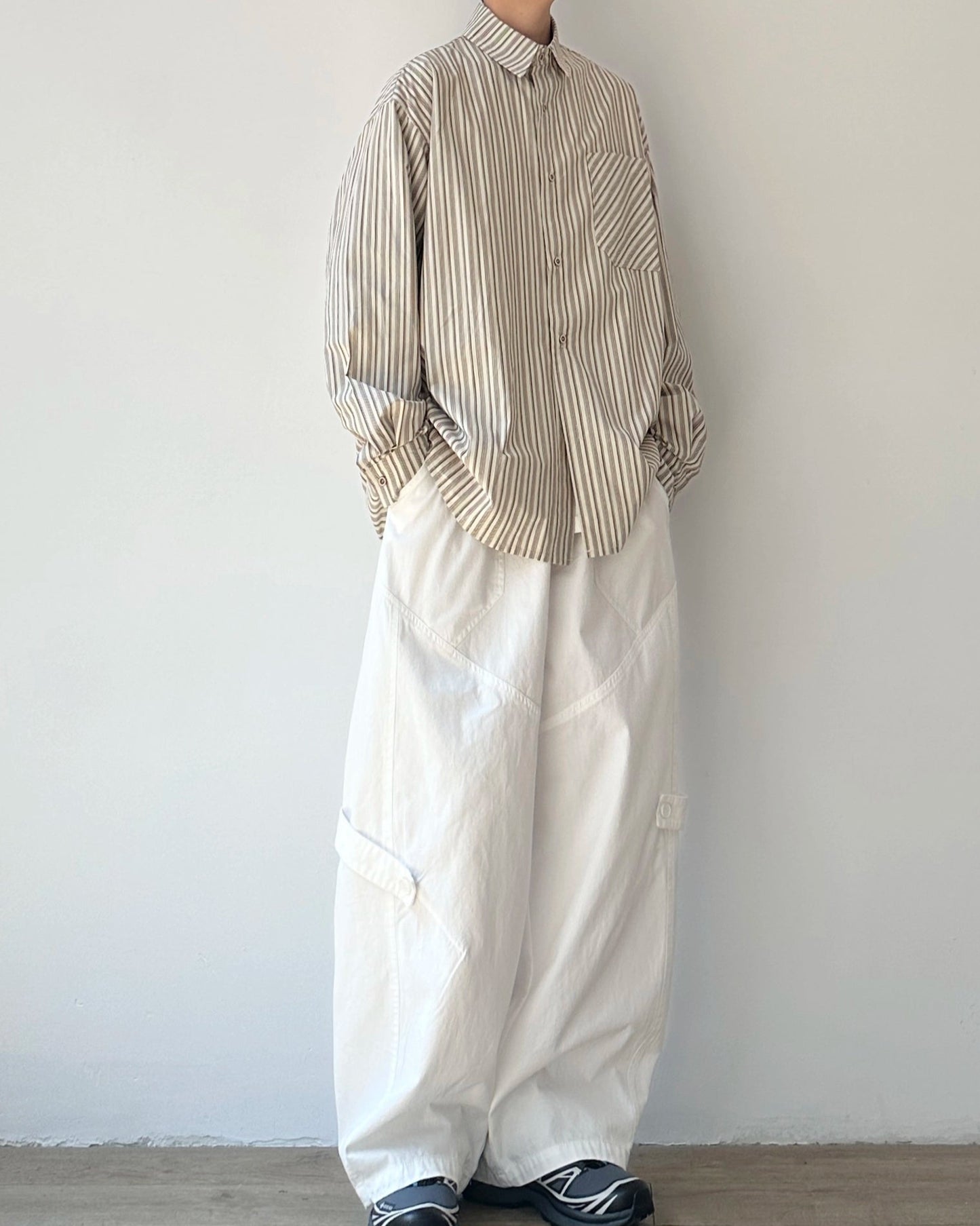 Simple Stripe Classic Long Sleeve Shirt N0879