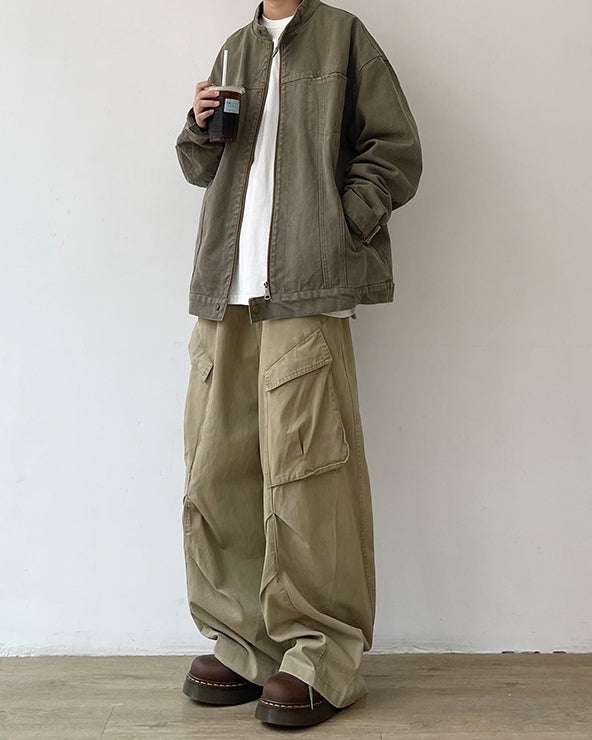 Asymmetric Wrinkle Wide Pants N0613