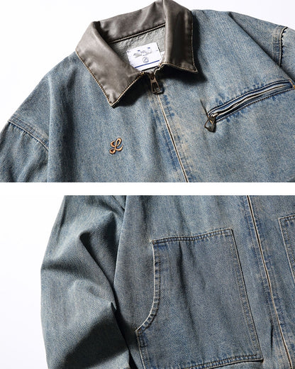 Washed Denim Work Pocket Denim Jacket N0640