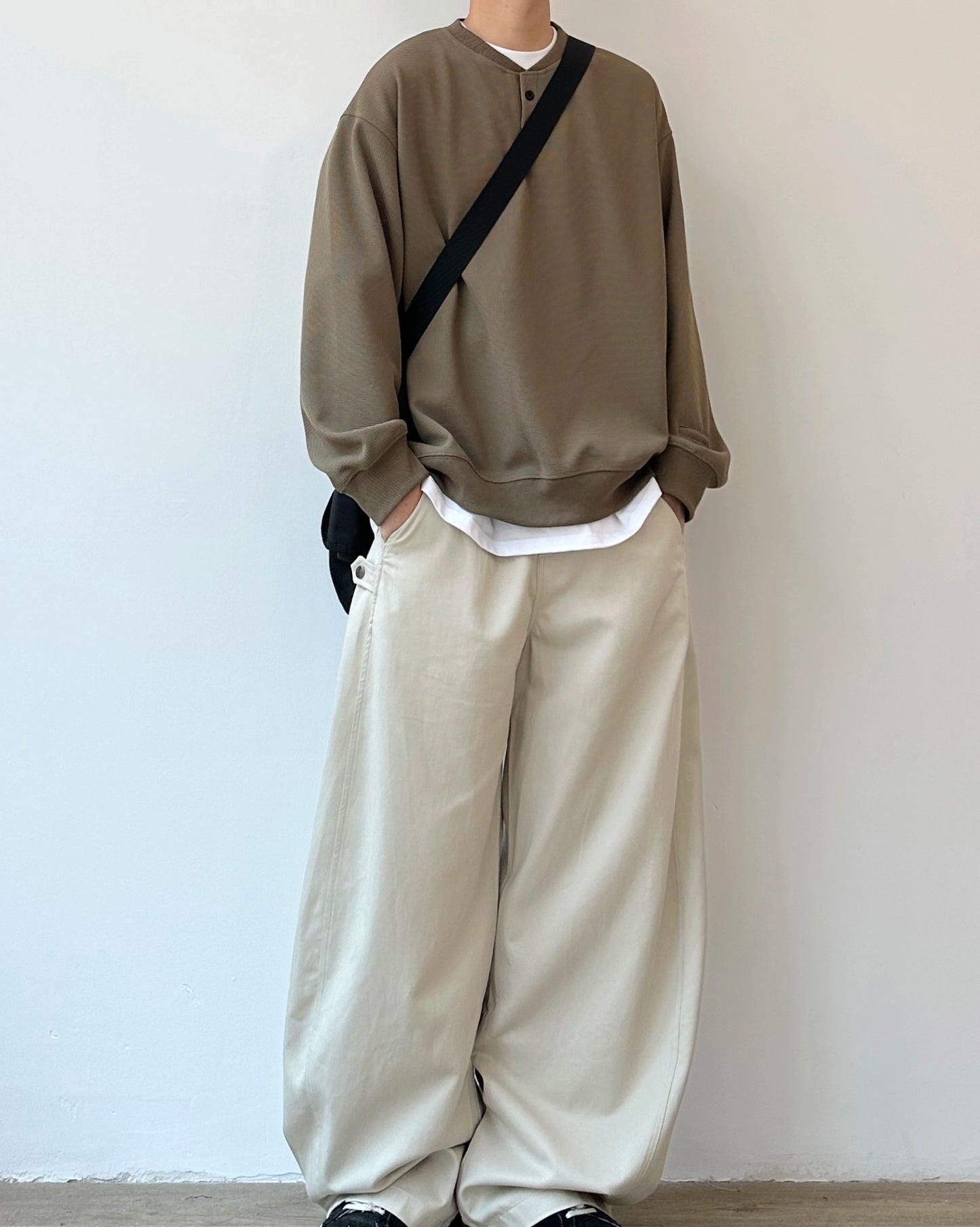 Retro Waffle Collar T-Shirt N0853