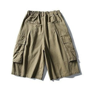Multi Pocket Relaxed Cargo Half Pants N1089