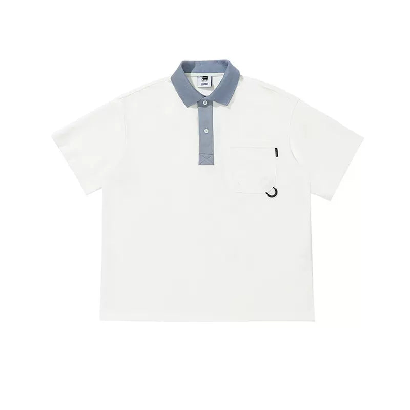 Short-sleeved Color Matching Polo Shirt  N0293