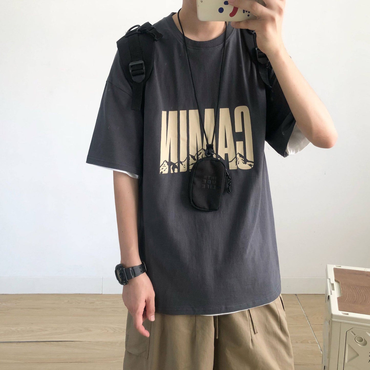 Graphic Print Smooth Fabric Half Sleeve T-Shirt N1093