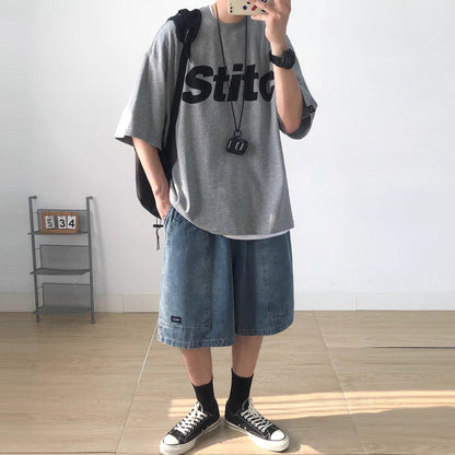 Front Print Crew Neck Half Sleeve T-Shirt N1092