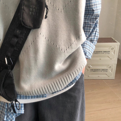 Classic Style Layered Knit Vest N1001