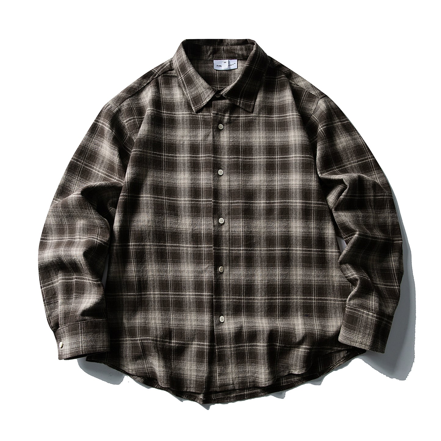 Check Casual Silhouette Long Sleeve Shirt N1000