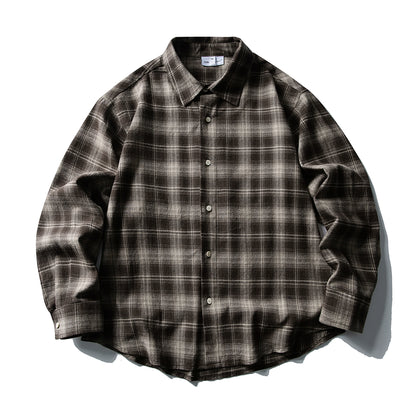 Check Casual Silhouette Long Sleeve Shirt N1000