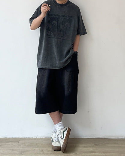 Faded Color Art Short Sleeve Tee N0762