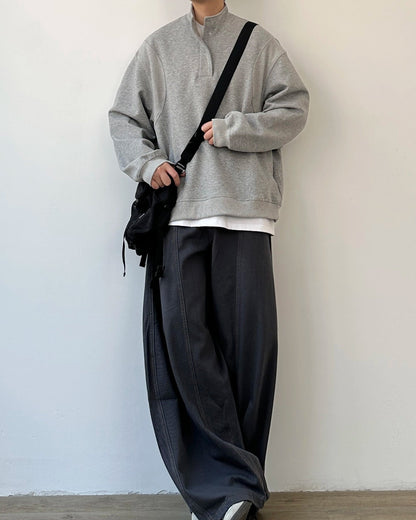 Retro Split Collar Sweatshirt N0878