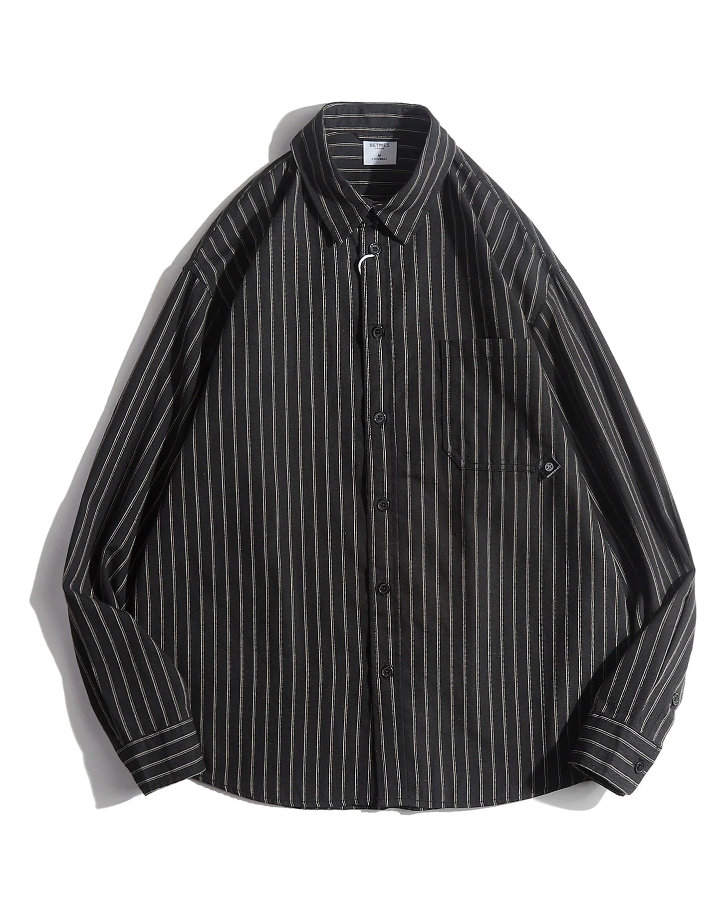 【OUTLET/即納】Retro Stripe Long Sleeve Casual Shirt N0684