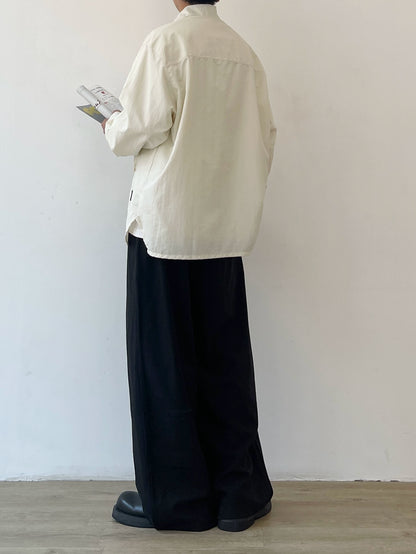 Minimal Pocket Detail Long Sleeve Shirt N0648