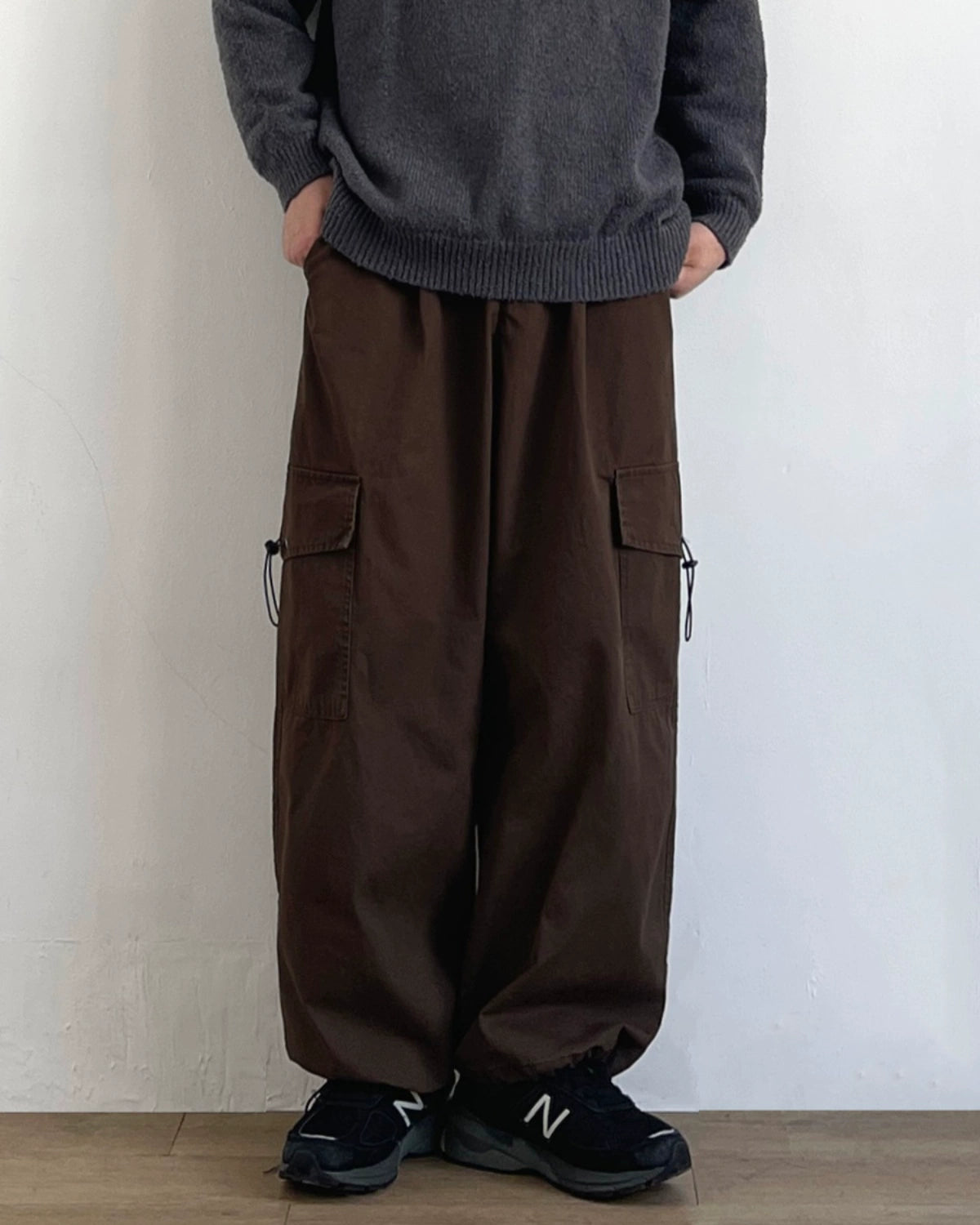 Retro Wide-Leg Drawstring Pants N0690