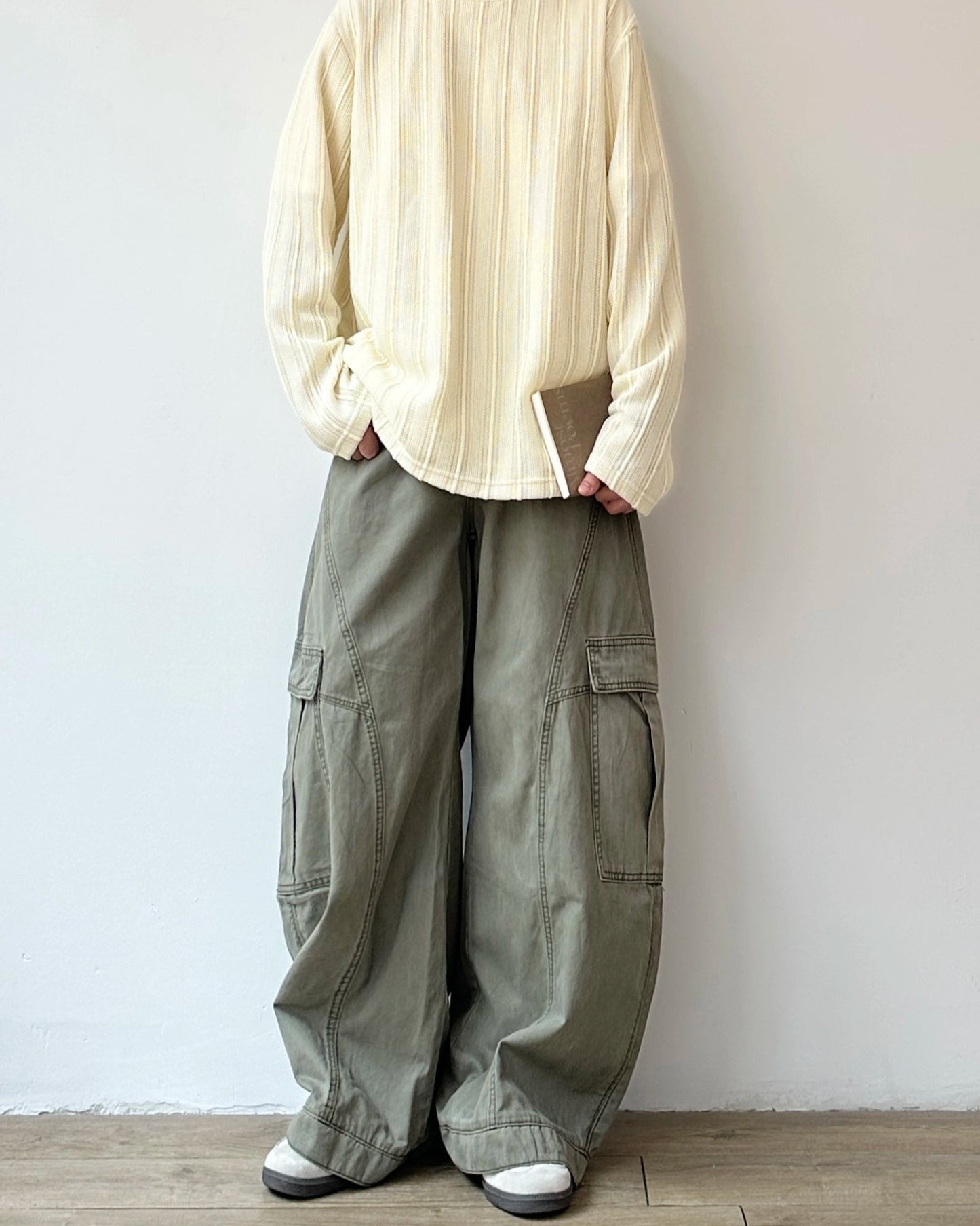 Retro Deconstructed Wide-Leg Pants N0872