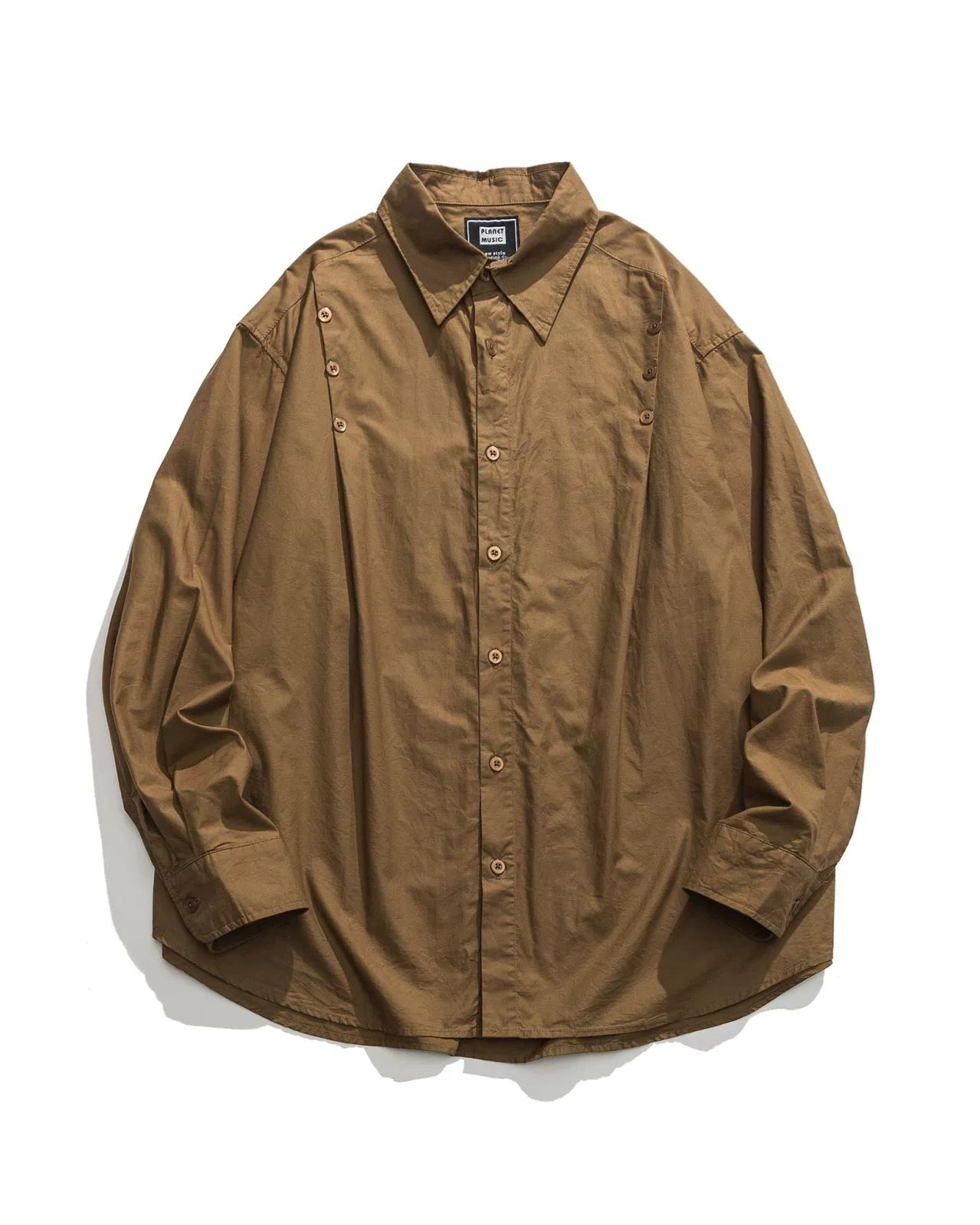 Button Accent Long Sleeve Shirt N0702