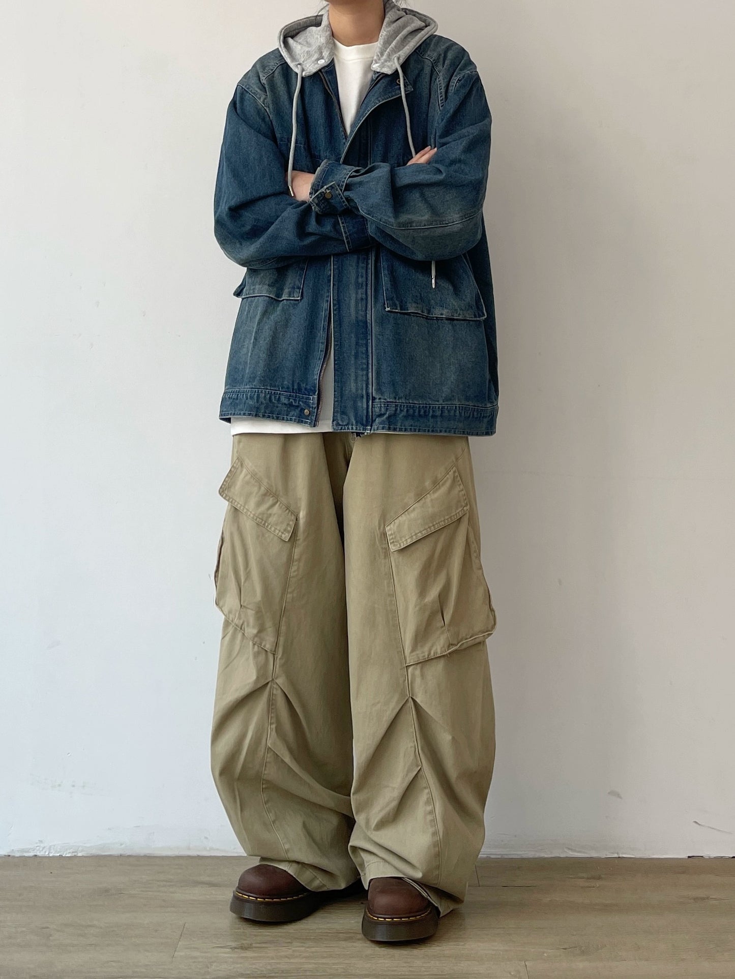 Sweat Hoodie Denim Jacket N0615