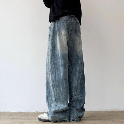 Vintage Wash Wide Denim Pants N0964