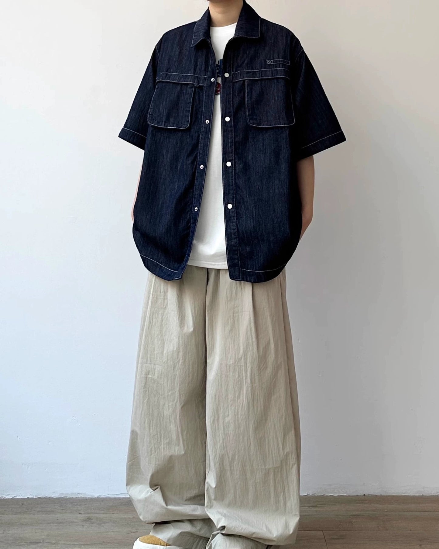 Contrast Stitch Pocket Shirt N0825