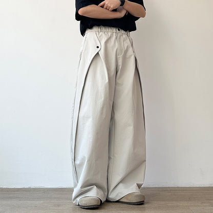 Balloon Silhouette Tuck Design Wide Pants N1065