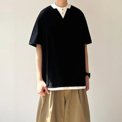 Simple Layered Half Sleeve T-Shirt N1084