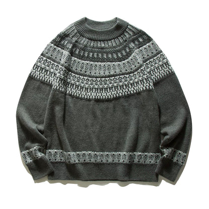 Nordic Pattern Round Sweater N1002