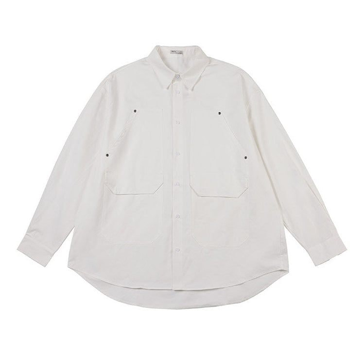 Minimal Big Pocket Long Sleeve Shirt N1060