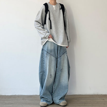 Simple Design Sweat Tops N1066