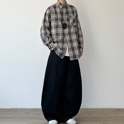 Classic Check Front Pocket Long Sleeve Shirt N1025