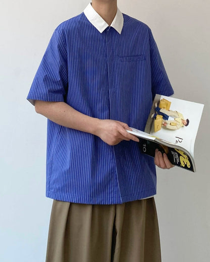 Minimal Stripe Bicolor Shirt N0820