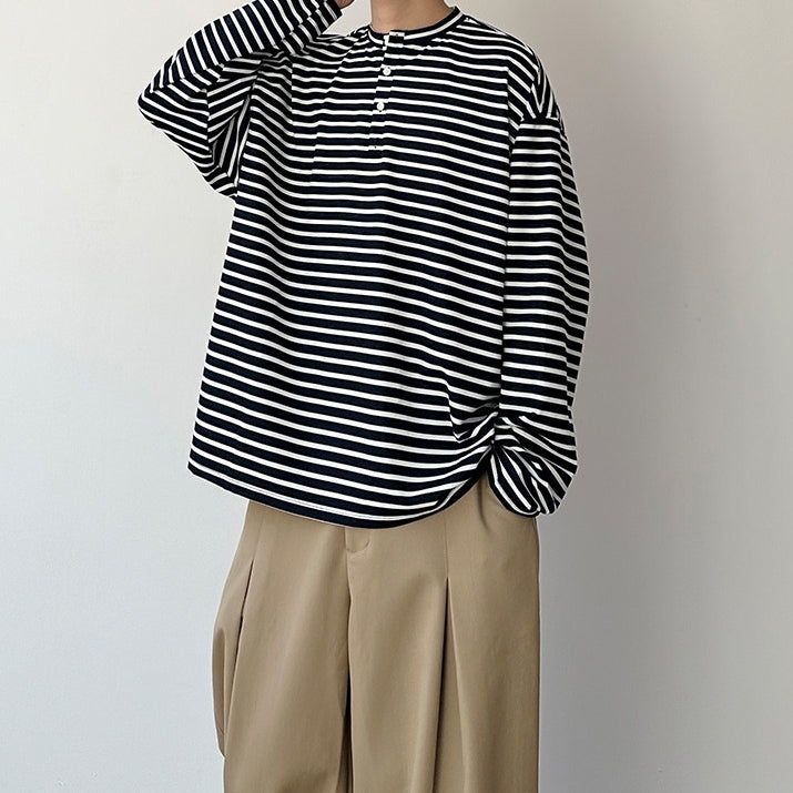 Loose Border Long Sleeve T-shirt N1073