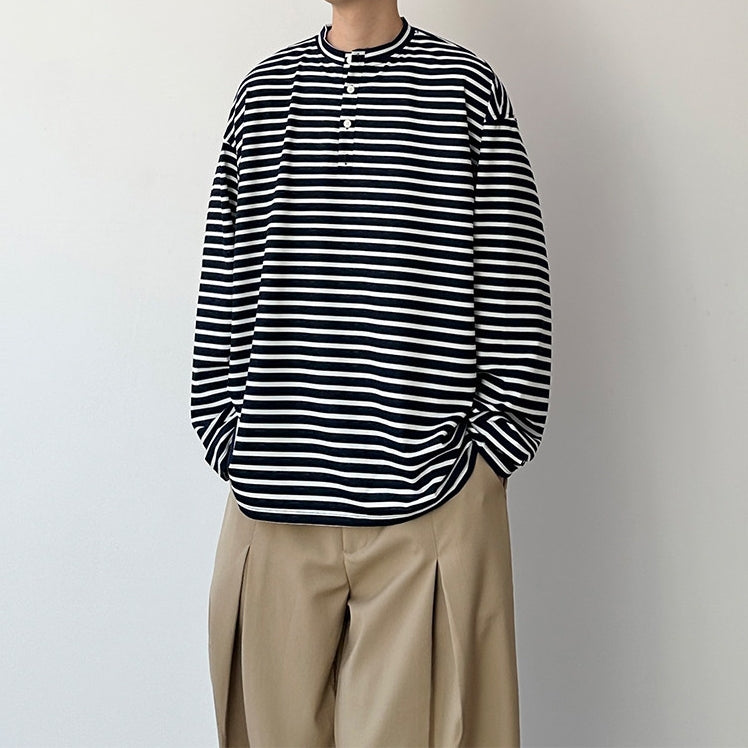 Loose Border Long Sleeve T-shirt N1073