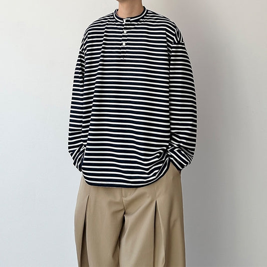 Loose Border Long Sleeve T-shirt N1073