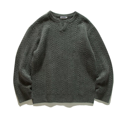 Cable Pattern Relax Fit Knit Sweater N0980