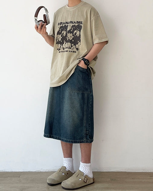 Faded Color Art Short Sleeve Tee N0762