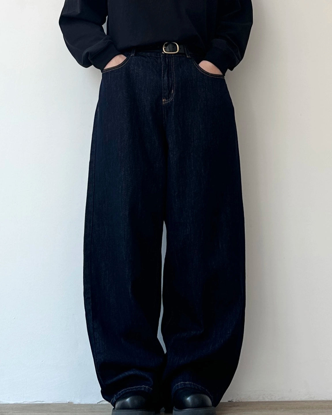 Dark Indigo Wide Denim Pants N0925